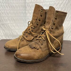 JUSTIN L0575 BROWN LEATHER LACER WESTERN RANCH BOOTS Women's size 6 C